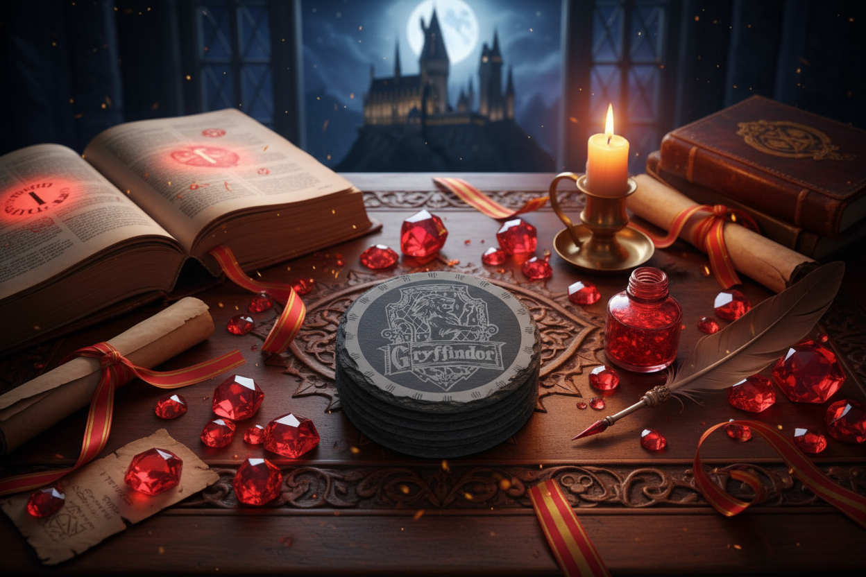 Wizard School House Crest Slate Coasters - Image 7