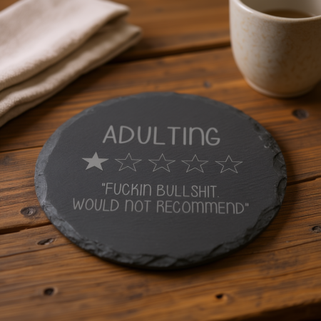 Funny Slate Coasters Set 2- Round