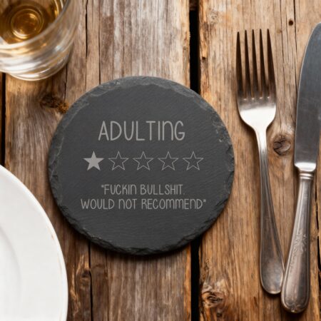 Funny Slate Coasters Set 1 - Round