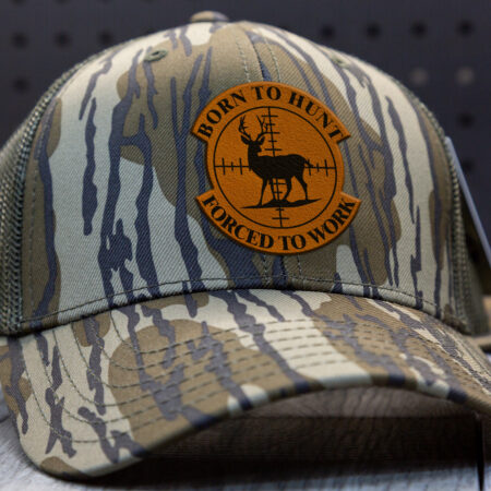 Born to Hunt Leather Patch Trucker Hat