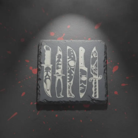 Slasher Engraved Slate Coaster-Halloween
