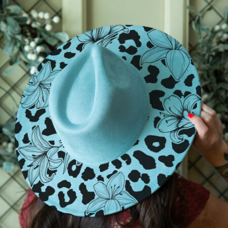 Cheetah Print w/ Florals Fedora Hat