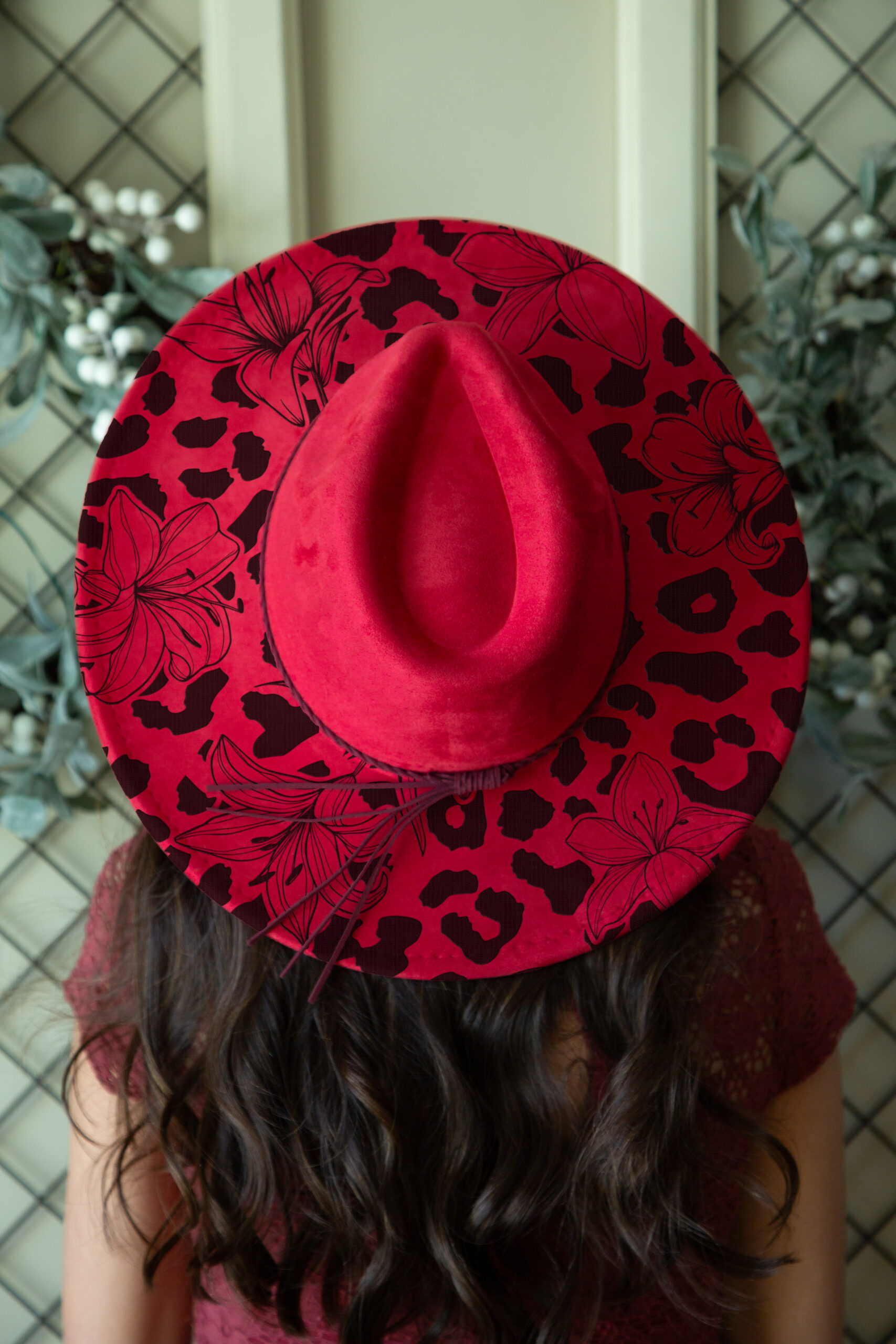 Cheetah Print w/ Florals Fedora Hat - Image 2