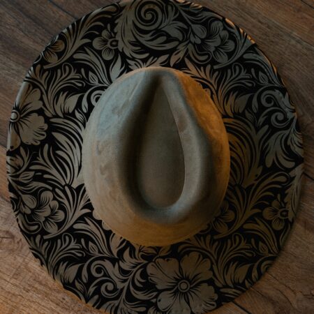 Leather Tooled Fedora Hat